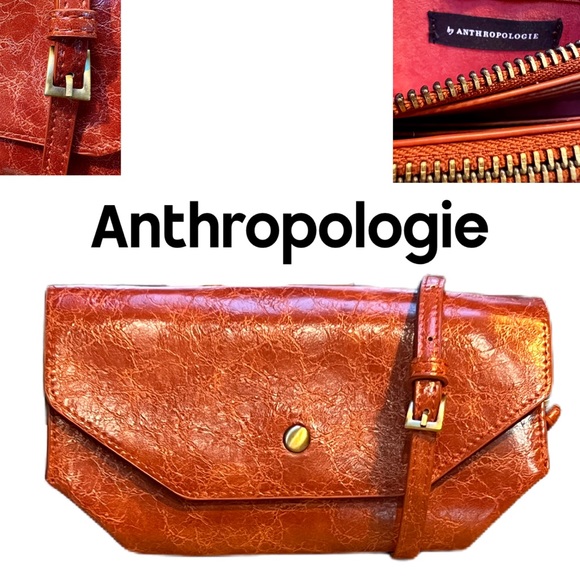 Anthropologie Brown Envelope Clutch/ Crossbody